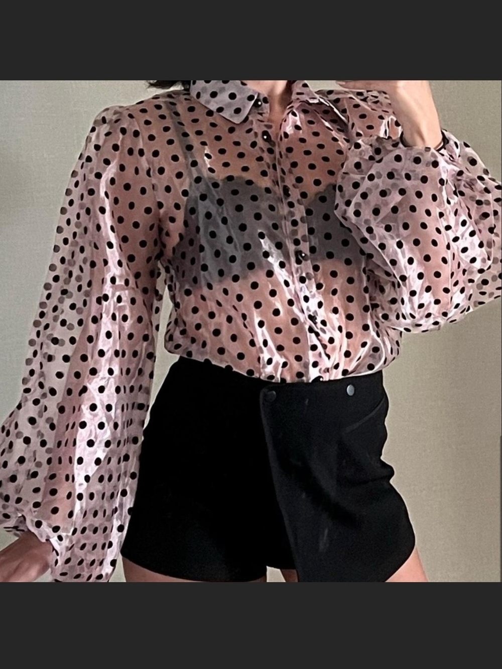 Nasty Gal Pink Sheer Blouse